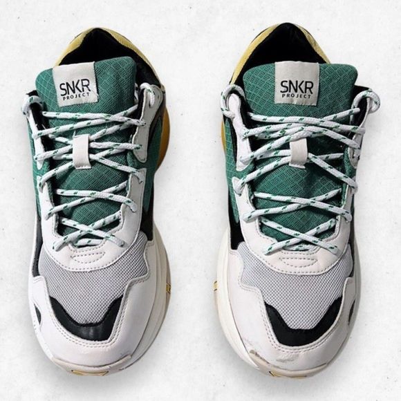 SNKR Project Park Avenve Men's Casual Sneakers Green Yellow‎ Size 12 SNKR1807 - Picture 2 of 11